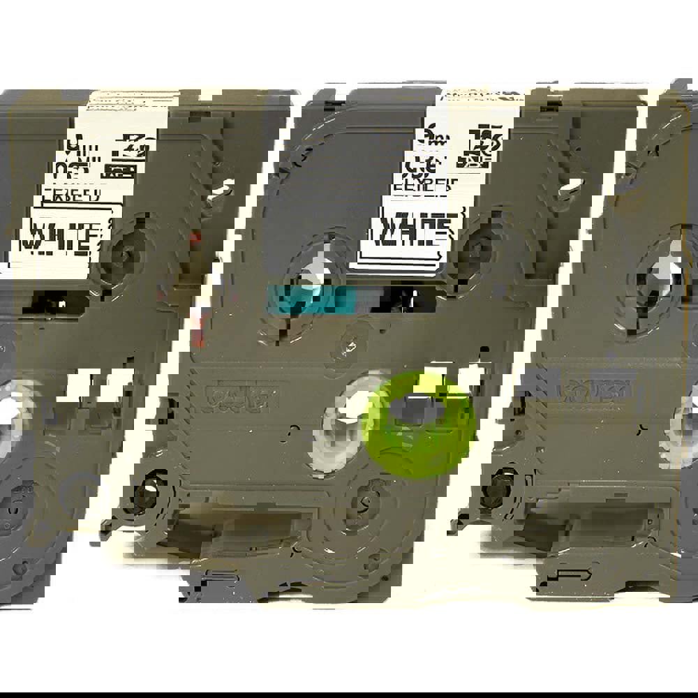 Label Tape Ribbon: 26.2' Long, Black & White, Polyester